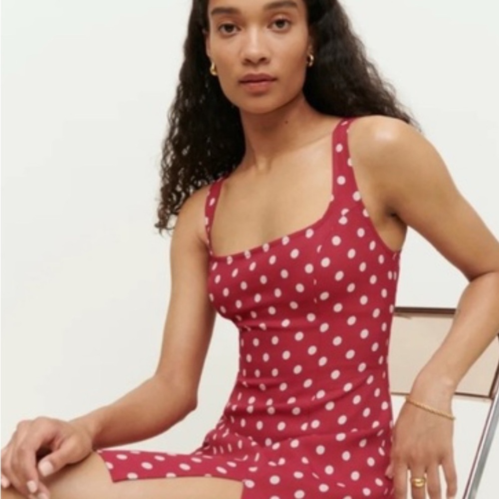 Reformation Red Polka Dot Mini Dress